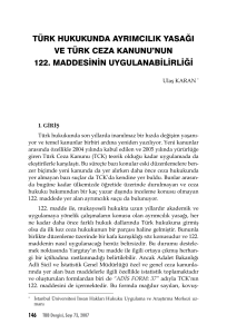 türk hukukunda ayrımcılık yasağı ve türk ceza kanunu`nun 122