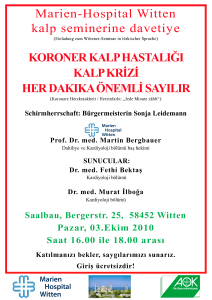 Marien-Hospital Witten kalp seminerine davetiye KORONER KALP