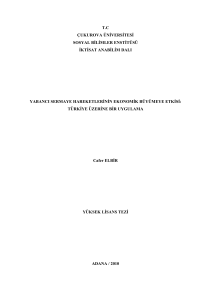 tc çukurova üniversitesi sosyal bilimler enstitüsü iktisat anabilim dalı