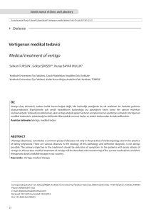 Medical treatment of vertigo