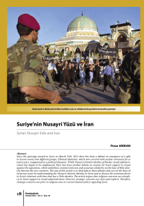 Suriye`nin Nusayri Yüzü ve İran