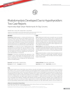 Rhabdomyolysis Developed Due to Hypothyroidism: Two Case
