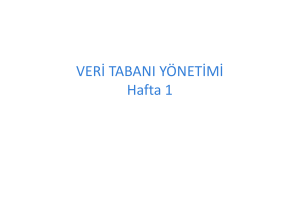 veritabani yonetimi - Erciyes Üniversitesi Akademik Bilgi Sistemi