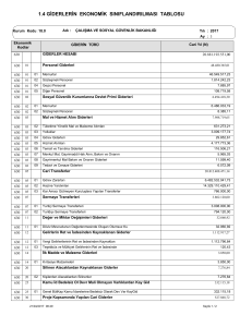 1.4 giderlerin ekonomik sınıflandırılması tablosu