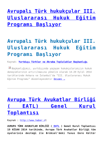 Avrupalı Türk hukukçular III. Uluslararası Hukuk Eğitim Programı