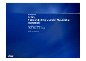 KPMG Yetkilendirilmiş Gümrük Müşavirliği Hizmetleri