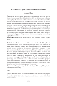 Alain Badiou - Kilikya Felsefe Dergisi