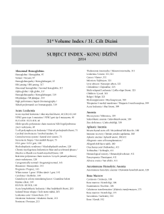 31st Volume Index / 31. Cilt Dizini SUBJECT INDEX