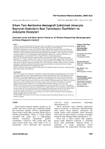 Erken Tanı Merkezine Mamografi Çektirmek Amacıyla