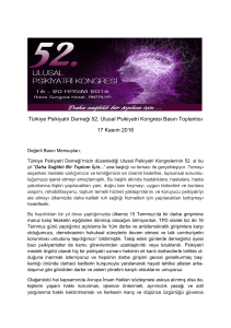 Türkiye Psikiyatri Derneği 52. Ulusal Psikiyatri Kongresi Basın