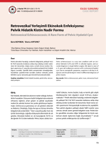 Retrovezikal Yerleşimli Ekinokok Enfeksiyonu: Pelvik