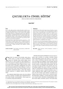 PDF - Çocuklukta Cinsel Eğitim - Türkiye Aile Hekimliği Dergisi