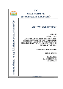 ABD Serbest Ticaret Anlaşmasının, Türkiye Hayvancılık Sektörüne