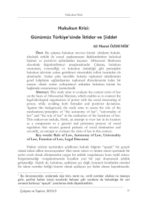 Hukukun Krizi: Günümüz Türkiyesinde İktidar ve
