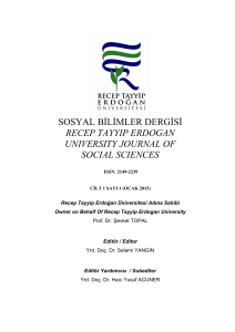 sosyal bilimler dergisi recep tayyıp erdogan unıversıty journal of