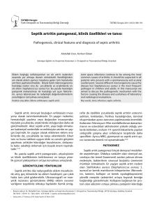 Septik artritin patogenezi, klinik özellikleri ve tanısı