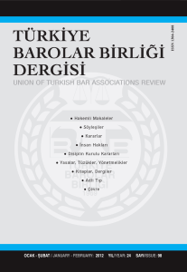 Untitled - Türkiye Barolar Birliği Dergisi