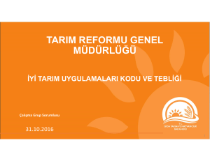 tarım reformu genel müdürlüğü - Ankara Üniversitesi Açık Ders
