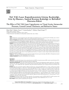 Nd: YAG Lazer Kapsülotominin Görme Keskinliği, Göz İçi Basıncı