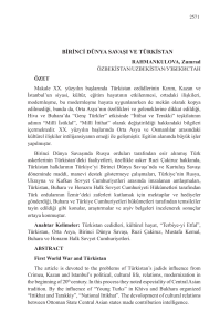 birinci dünya savaşı ve türkistan - Atatürk Kültür, Dil ve Tarih Yüksek