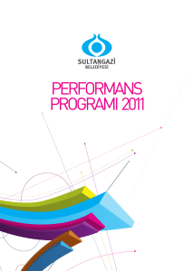2011 Yılı Performans Raporu Faaliyet Raporu