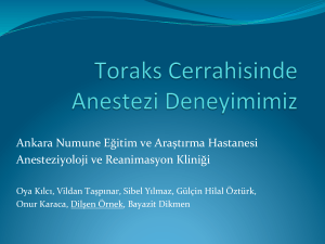 Ankara Numune Eğitim ve Araştırma Hastanesi Anesteziyoloji ve