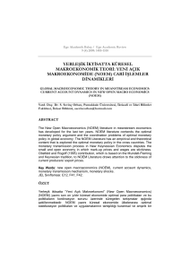 Yerlesik Iktisatta Küresel Makroekonomik Teori: Yeni Acik