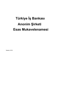 Türkiye İş Bankası Anonim Şirketi Esas Mukavelenamesi