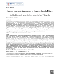 Hearing Loss and Approaches to Hearing Loss in Elderly