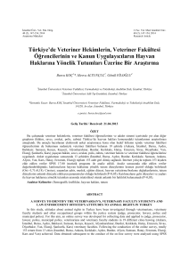 İngilizce Başlık - istanbul üniveristesi veteriner fakültesi dergisi