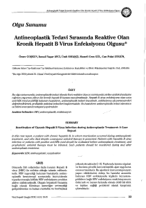 Antineoplastik Tedavi Sirasinda Reaktive Olan Kronik Hepatit B