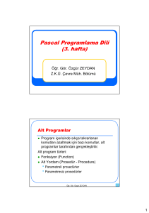 Pascal Programlama Dili (3. hafta)