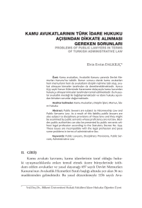 kamu avukatlarının türk idare hukuku açısından dikkate alınması