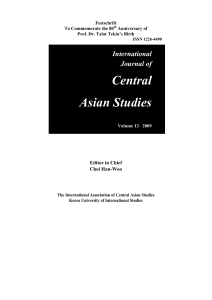 Central Asian Studies - IACD(Institute of Asian Culture