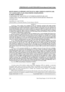 (sr) ve tamsulosin (tam) - Turkish Journal of Urology