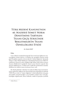 Türk Medeni Kanunu`nun 40. Maddesi Somut Norm