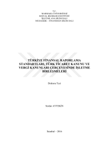 türkiye finansal raporlama standartları, türk ticaret kanunu ve vergi