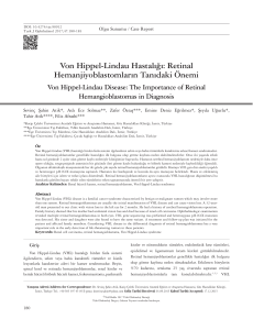 Von Hippel-Lindau Hastalığı: Retinal Hemanjiyoblastomların