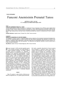 Fanconi Anemisinin Prenatal Tanısı