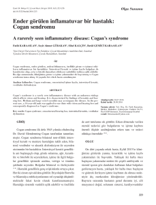 Ender görülen inflamatuvar bir hastalık: Cogan sendromu