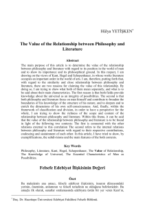 The Value of the Relationship between Philosophy and