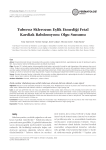 Tuberoz Sklerozun Efllik Etmedi¤i Fetal Kardiak