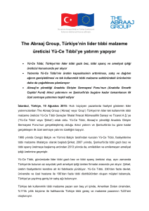 The Abraaj Group, Türkiye`nin lider tıbbi malzeme üreticisi Yü