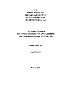 din eğitimi - Ankara Üniversitesi Açık Erişim Sistemi