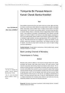 Türkiye`de Bir Parasal Aktarım Kanalı Olarak Banka Kredileri