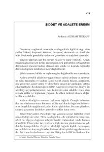 şiddet ve adalete erişim - Türkiye Barolar Birliği Dergisi