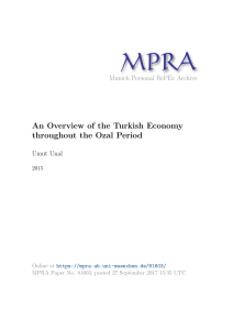 An Overview of the Turkish Economy throughout the Ozal Period