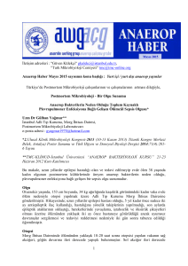 Anaerop Haber Mayıs 2015 - Türk Mikrobiyoloji Cemiyeti