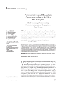 Posterior İntravajinal Slingoplasti Operasyonunu Komplike Eden