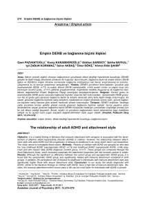 The relationship of adult ADHD and attachment style (PDF